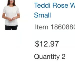 Teddi Rose Lace T-Shirt – NWT from Costco